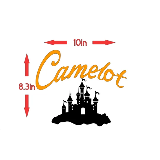 ~Camelot With Castle Decal Graphic 10in x 8.3in