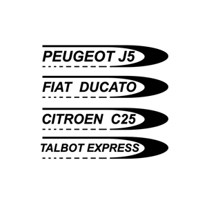 Decal Selection Talbot Express, Citroen c25, Fiat Ducato, Peugeot j5,