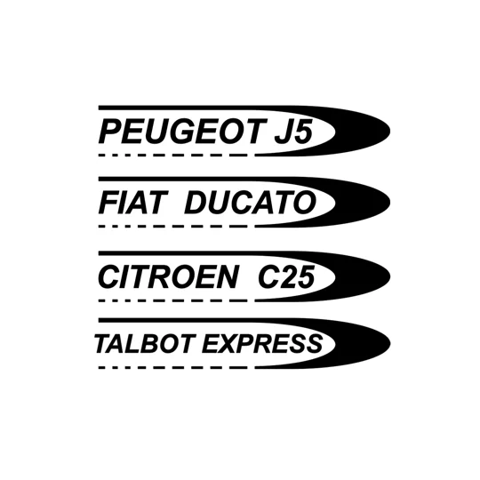 ~Decal Selection Talbot Express, Citroen c25, Fiat Ducato, Peugeot j5,