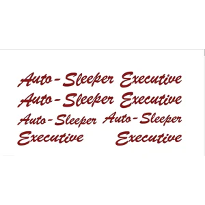 Set Of 6 Auto Sleeper Executive Vinyl Decal Script