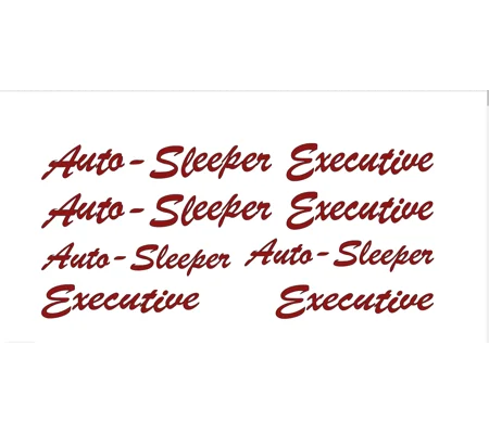 Set Of 6 Auto Sleeper Executive Vinyl Decal Script