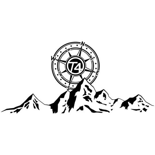 ~2 x T4 Decal, Sticker over a Mountain, Large 20in x 9in
