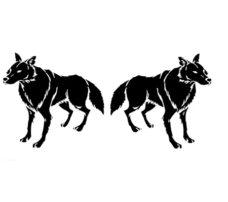 Pair Of Wolves, Left & Right, 2 sizes