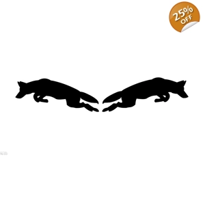 ##Pair Of Wolves Pouncing , Left & Right, 2 sizes