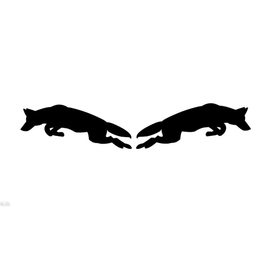 ##Pair Of Wolves Pouncing , Left & Right, 2 sizes