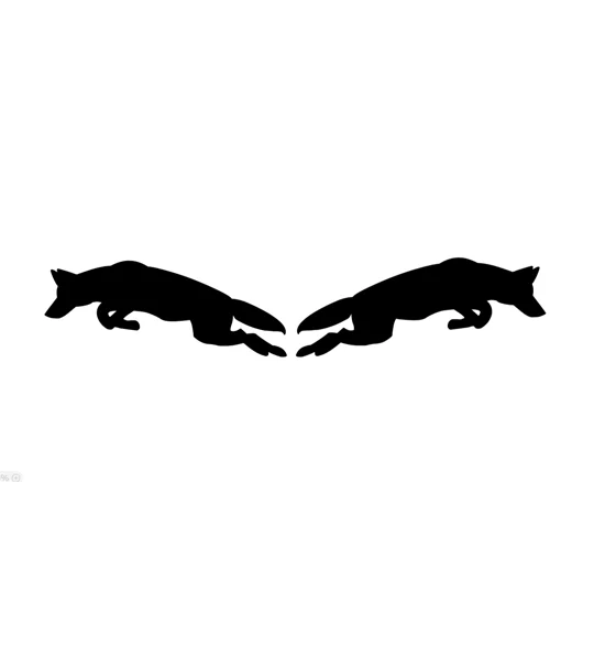 ##Pair Of Wolves Pouncing , Left & Right, 2 sizes
