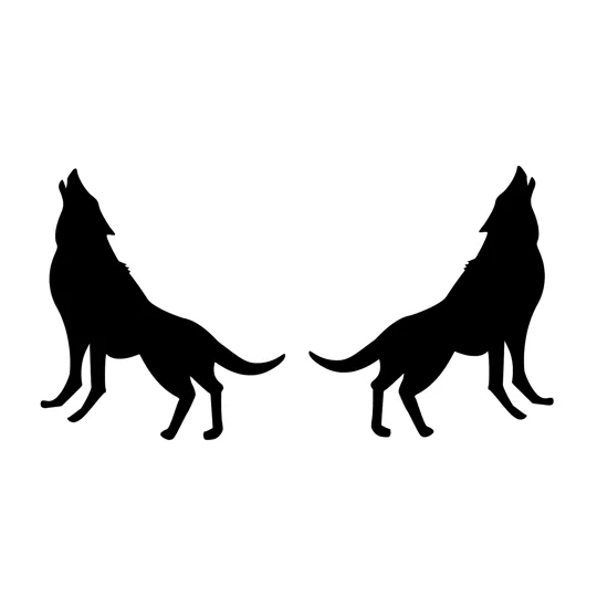 Pair Of Howling Wolves, Left & Right, 2 sizes