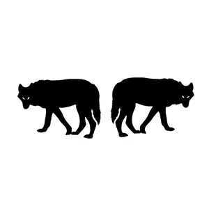 Pair Of Prowling Wolves, Left & Right, 2 sizes