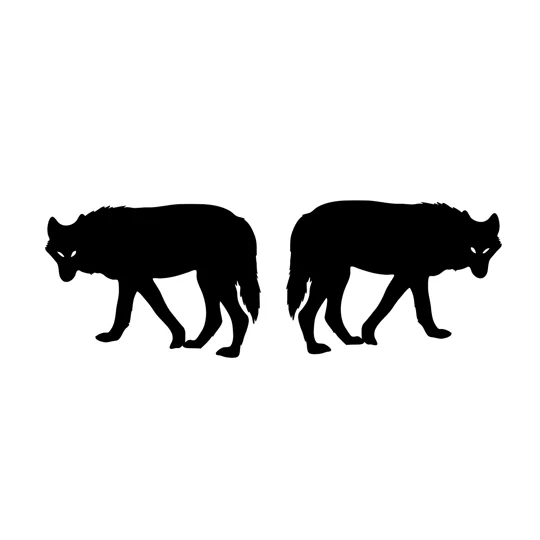 Pair Of Prowling Wolves, Left & Right, 2 sizes
