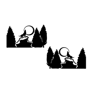 Pair Of Wolves in Habitat, Left & Right, 2 sizes