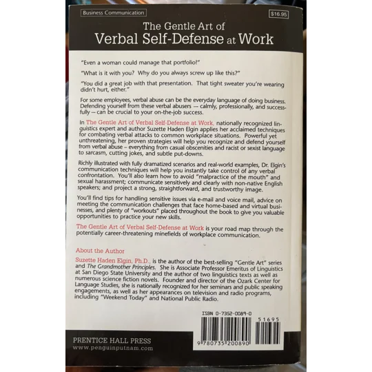 The Gentle Art of Verbal Self Defense at work