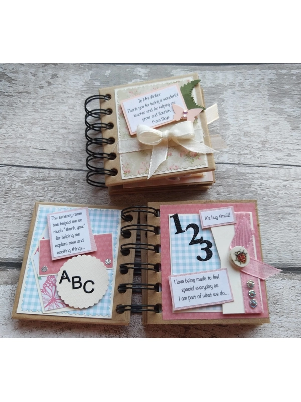 Teacher thank you mini books personalised