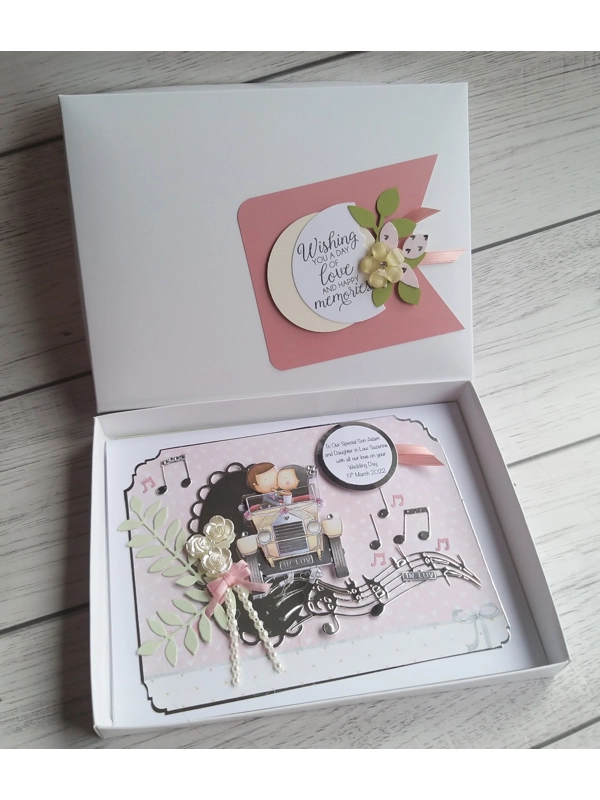 Wedding day card personalised and boxed