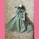 Hammond trail rag doll Holly berry green gingham..