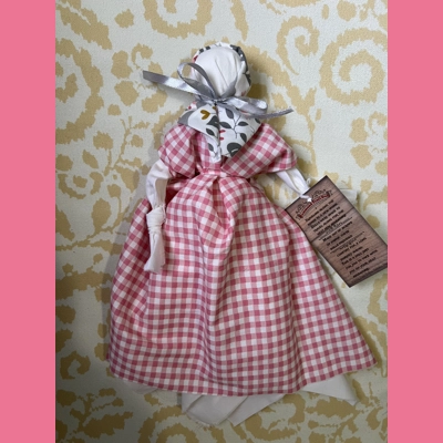 Hammond trail rag doll flowers pink gingham design