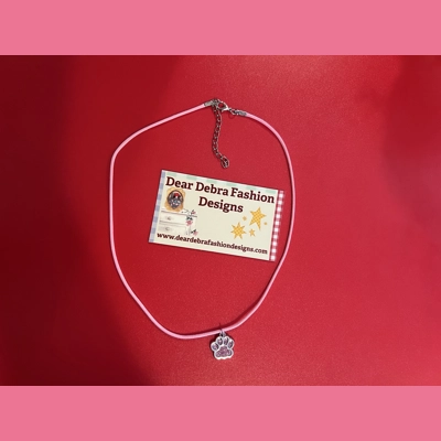 Rose flower With Leather pink Necklace with Lobster Clasp