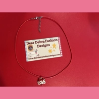 Love Heart Charm With Leather Red..