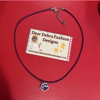 Paw print Charm With Leather purp..