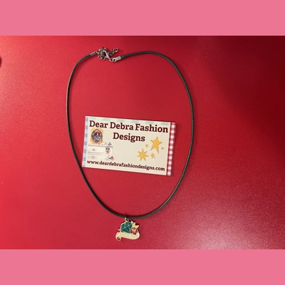 Proud Mama Charm With Leather green Necklace with Lobster Clasp