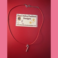 Candy cane Charm With Leather Red..