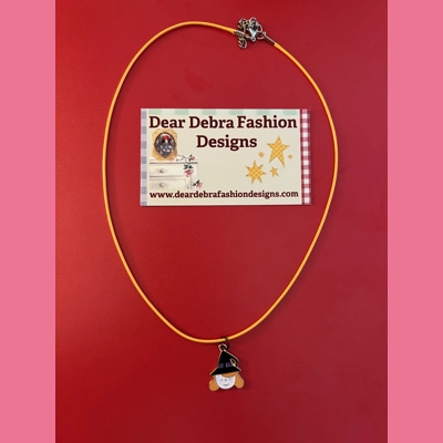 Witch Charm With Leather black Necklace with Lobster Clasp