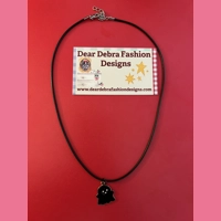 Ghost Charm With Leather black Ne..