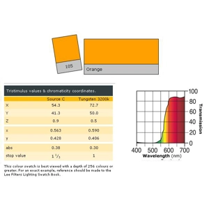 LEE LIGHTING FILTER 21 x 24" Orange