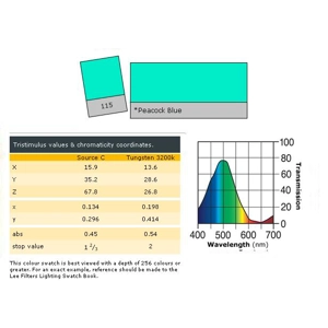 LEE LIGHTING FILTER 21 x 24" Peacock Blue