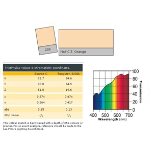 LEE LIGHTING FILTER 21 x 24" Half Orange