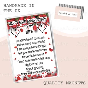 Happy 65th Anniversary to my Wife ✳ Keepsake Poem ✳ Magnet ✳ Gift
