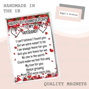 Happy 30th Anniversary to my Husband ✳ Keepsake Poem ✳ Magnet ✳ Gift