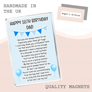 Happy 55th Birthday Dad ✳ Keepsake Poem ✳ Magnet ✳ Gift