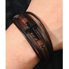 Men's Leather Cross Bracelet