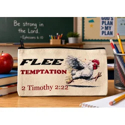 Flee Temptation Canvas Pouch
