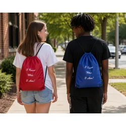 I Know Who I am Drawstring Bag