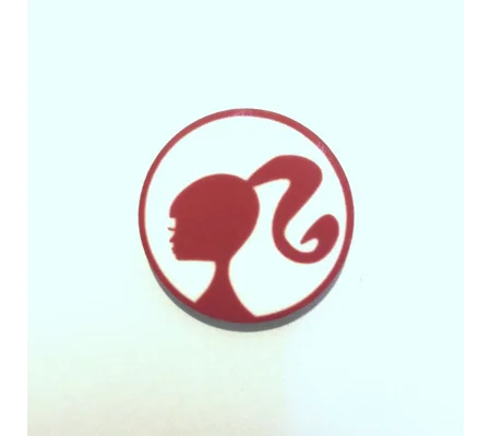 Barbie logo pin badge