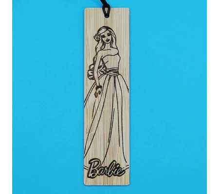 Barbie laser engraved bookmark