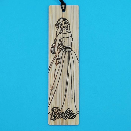 Barbie laser engraved bookmark