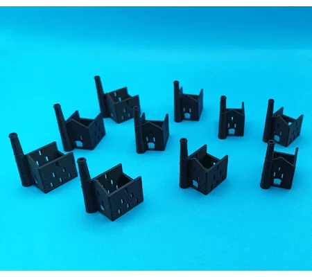 Mini Cornish Mine Houses (x10) - Black