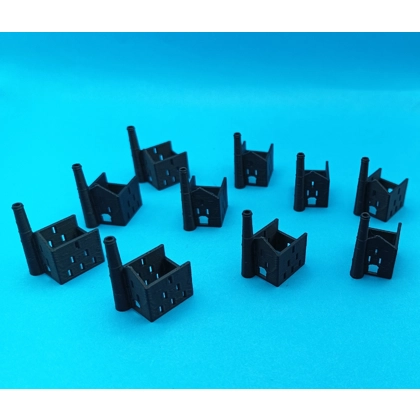 Mini Cornish Mine Houses (x10) - Black Mini Cornish Mine Houses (x10) - Black