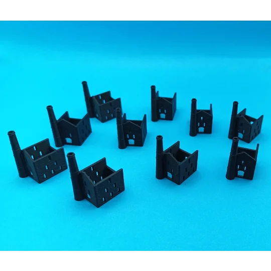 Mini Cornish Mine Houses (x10) - Black