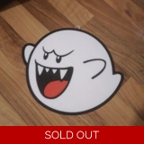 Super Mario Boo facing left hanging wi..