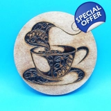 Coffee laser engraved drinks coaster