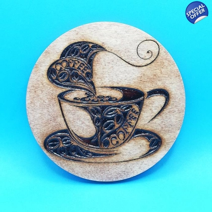 Coffee laser engraved drinks coaster Coffee laser engraved drinks coaster