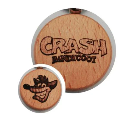 Crash Bandicoot laser engraved keyring