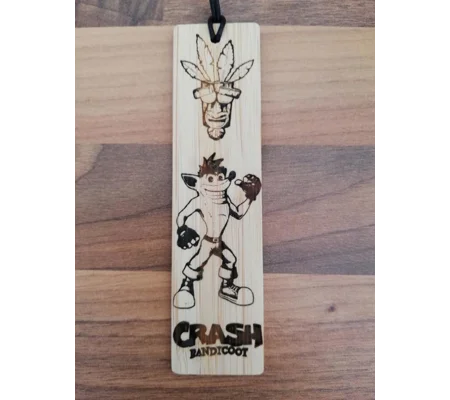 Crash Bandicoot laser engraved bookmark