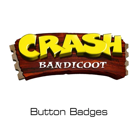 Crash Bandicoot button badges