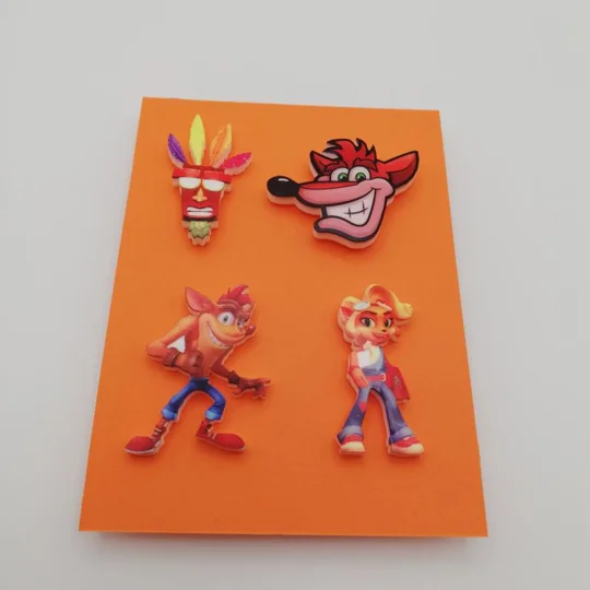 Crash Bandicoot pin badge set