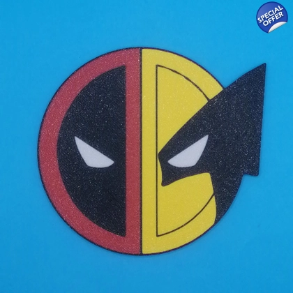 Deadpool and Wolverine 3D printed Drinks Coaster - Textured Face Deadpool and Wolverine 3D printed Drinks Coaster - Textured Face