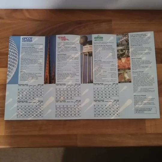 Disney Times and Information leaflet April-May 1992